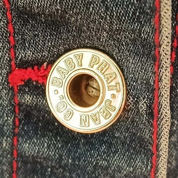 Baby Phat Y2K Stretch Jean Jacket Blue Size Medium - Picture 4 of 10